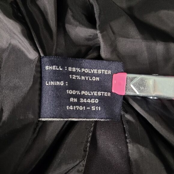 London Fog Woman's Black Over Sized Trench Coat Small Petite Hidden Buttons Fall - Picture 13 of 16